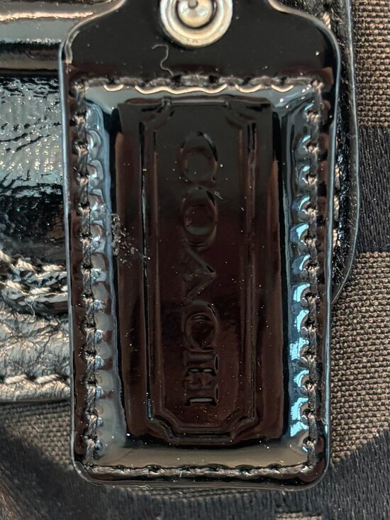 Coach Madison Sabrina Satchel - Leather and Canvas - Black - Picture 7 of 16